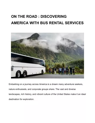 ON THE ROAD _ DISCOVERING AMERICA WITH BUS RENTAL SERVICES