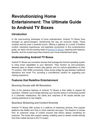 Revolutionizing Home Entertainment_ The Ultimate Guide to Android TV Boxes