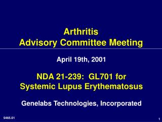 Arthritis Advisory Committee Meeting