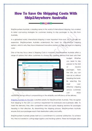 Save On Shipping Costs With Ship2Anywhere