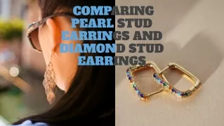 Earrings with pearl and diamond studs compared
