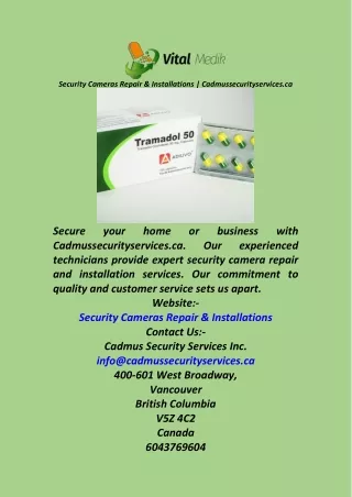 Security Cameras Repair & Installations  Cadmussecurityservices.ca