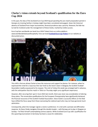 Clarke's vision extends beyond Scotland's qualification for Euro Cup 2024