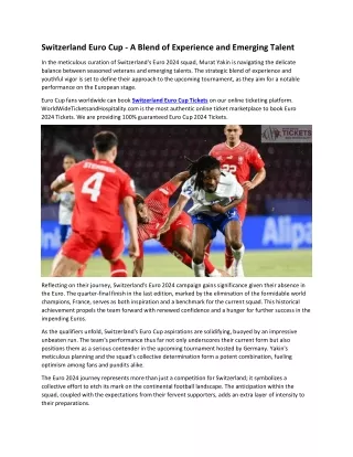 27WTH-Switzerland's Euro 2024 Journey - A Blend of Experience