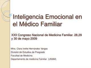 Inteligencia Emocional en el Médico Familiar