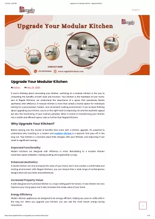 Upgrade Your Modular Kitchen