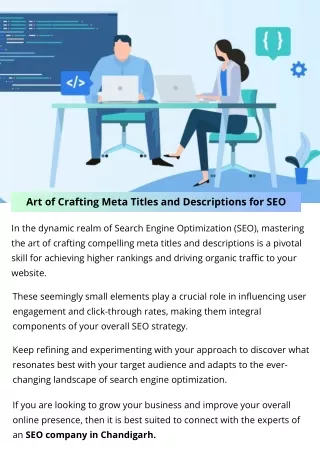 Art of Crafting Meta Titles and Descriptions for SEO