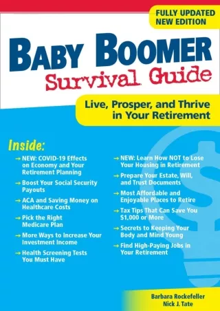 ✔Read❤ ebook [PDF]  Baby Boomer Survival Guide, Second Edition: Live, Prosper, a