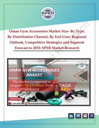 Oman Gym Accessories Market Growth and Trends till 2033: SPER Market Research
