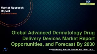 Advanced Dermatology Drug Delivery Devices Market will reach at a CAGR of 10.5% from to 2030