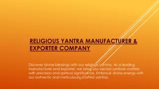 Religious Yantra Manufacturer & Exporter Company Nov 2023