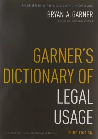 ✔Read❤ [PDF]  Garner's Dictionary of Legal Usage