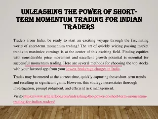 Unleashing the Power of Short-Term Momentum Trading for Indian Traders