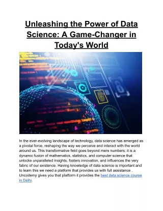 Unleashing the Power of Data Science_ A Game-Changer in Today's World