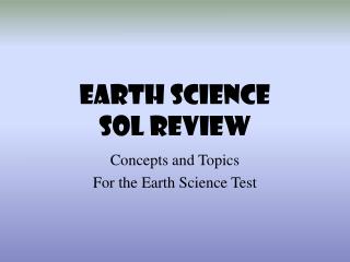 EARTH SCIENCE SOL REVIEW