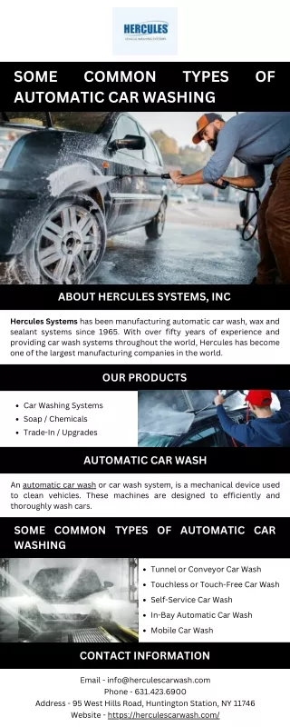 Some Common Types of Automatic Car Washing