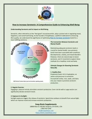 How to Increase Serotonin A Comprehensive Guide to Enhancing Well-Being