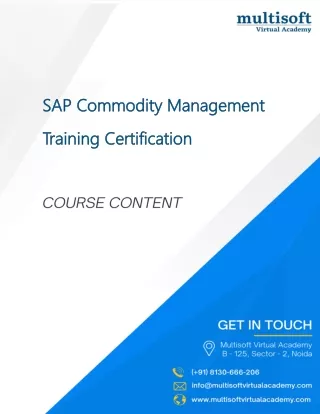 SAP Commodity Management Online Training