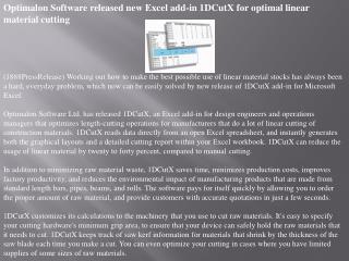 optimalon software released new excel add-in 1dcutx for opti