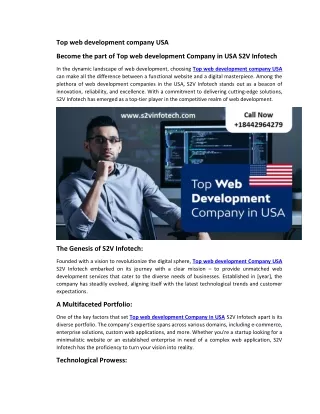 Top web development company USA