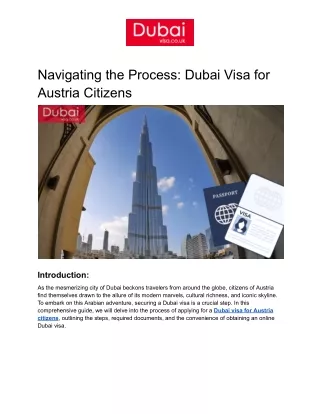 Navigating the Process: Dubai Visa for Austria Citizens