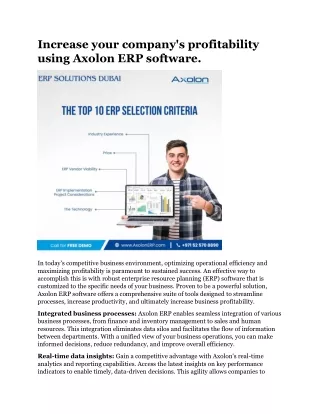 Increase your company's profitability using Axolon ERP software.