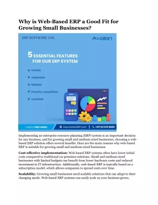 Why is Web-Based ERP a Good Fit for Growing Small Businesses