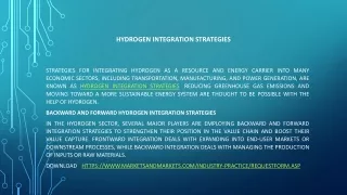 Hydrogen Integration Strategies