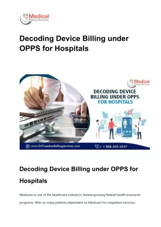 Decoding Device Billing under OPPS for Hospitals