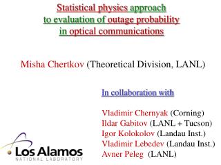 Statistical physics approach to evaluation of outage probability in optical communications