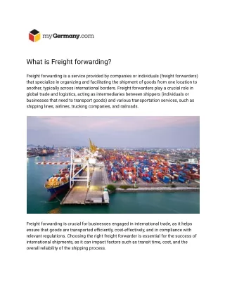 What is Freight forwarding