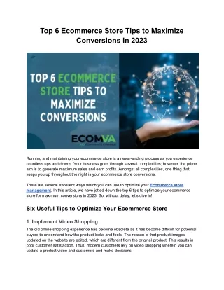 Top 6 Ecommerce Store Tips to Maximize Conversions In 2023