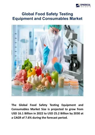 Global Food Safety Testing Equipment and Consumables Market