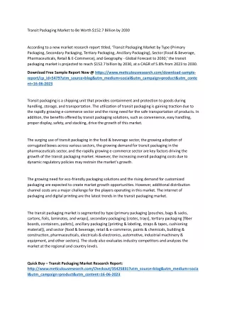Taking a Cyclical Approach to “Transit Packaging”:  Market Growth and Trend