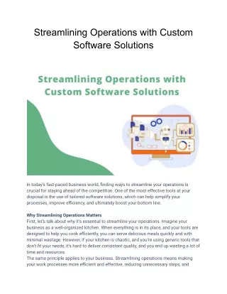 Streamlining Operations with Custom Software Solutions