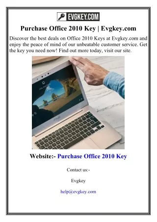 Purchase Office 2010 Key  Evgkey.com