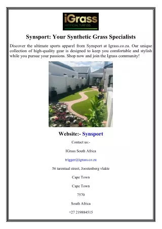 Synsport Your Synthetic Grass Specialists