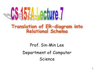 Translation of ER-diagram into Relational Schema