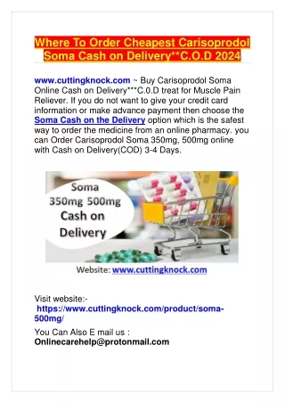 Where To Order Cheapest Carisoprodol Soma Cash on Delivery 2024