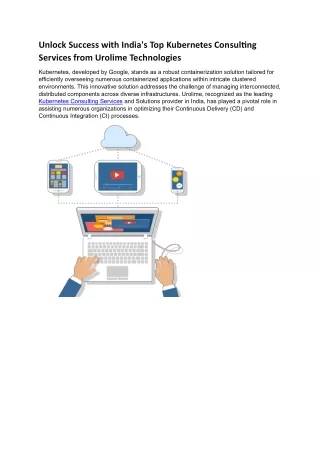 Unlock Success with India's Top Kubernetes Consulting Services from Urolime