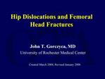 Hip Dislocations and Femoral Head Fractures