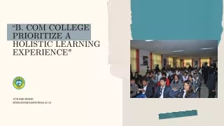 “B. Com College Prioritize a Holistic Learning Experience