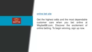 Online Bet Site Waybet88.com