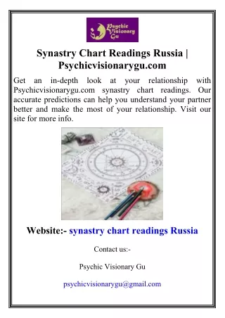 Synastry Chart Readings Russia  Psychicvisionarygu.com