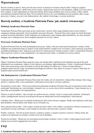 Rozwój osobisty a Syndrom Piotrusia Pana: jak znaleźć równowagę?