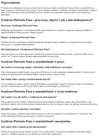 Syndrom Piotrusia Pana a samodzielność: jak odnaleźć harmonię?