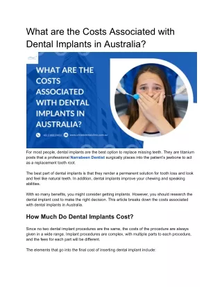 What are the Costs Associated with Dental Implants in Australia?