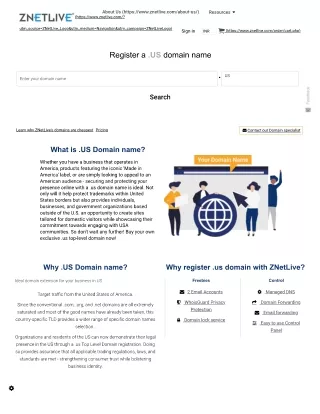Register and Renew Your .us Domain Name with ZNetLive