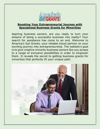 Boosting Your Entrepreneurial Journey with Specialized Business Grants for Minorities