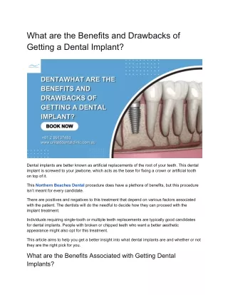 What are the Benefits and Drawbacks of Getting a Dental Implant?